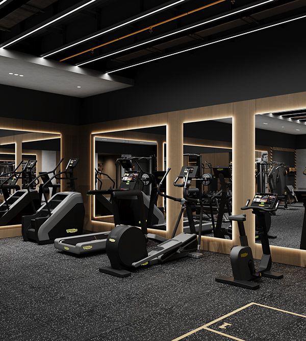Services Standards, Espace fitness et bien-être propre et moderne avec bureaux et zones de circulation lumineuses, environnement premium et hygiène professionnelle